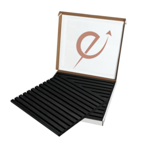Échantillon Panneau Acoustique Bois Brûlé Sur Polyester Noir Charbon de Bois