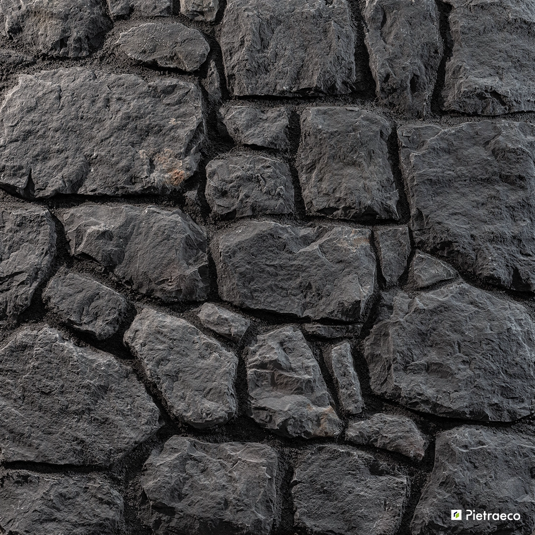 Pierres Pietraeco Pietre – Pierre Pietre Atlante Anthracite pour parement mural Visualisation des Pierres Pietraeco Pietre – Pierre Pietre Atlante Anthracite pour parement mural extérieur et intérieur, produit RASTONE en vente chez Orpa Matériaux (Elaustore)
