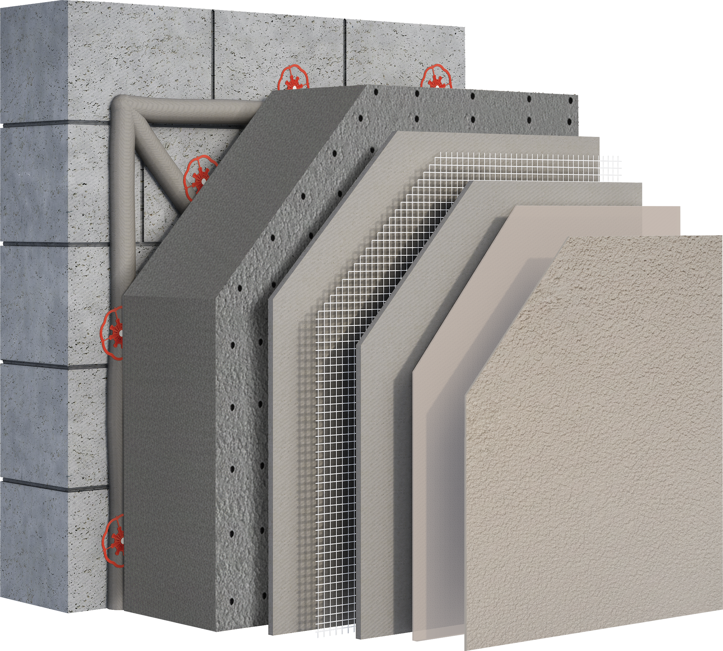 Baumit OpenSystem – Systèmes ITE et ETICS Visualisation des matériaux des SYSTÈMES ITE ET ETICS Baumit OpenSystem pour façades perspirantes, disponibles chez Orpa Matériaux (Elaustore).