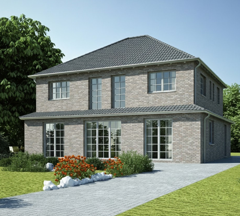 Parements Muraux Isolations Extérieures – Villa Brique Chromatik Orsol et isolation Baumit Parements Muraux Isolations Extérieures avec brique Chromatik Orsol sur villa moderne, façade isolée par système ITE Baumit